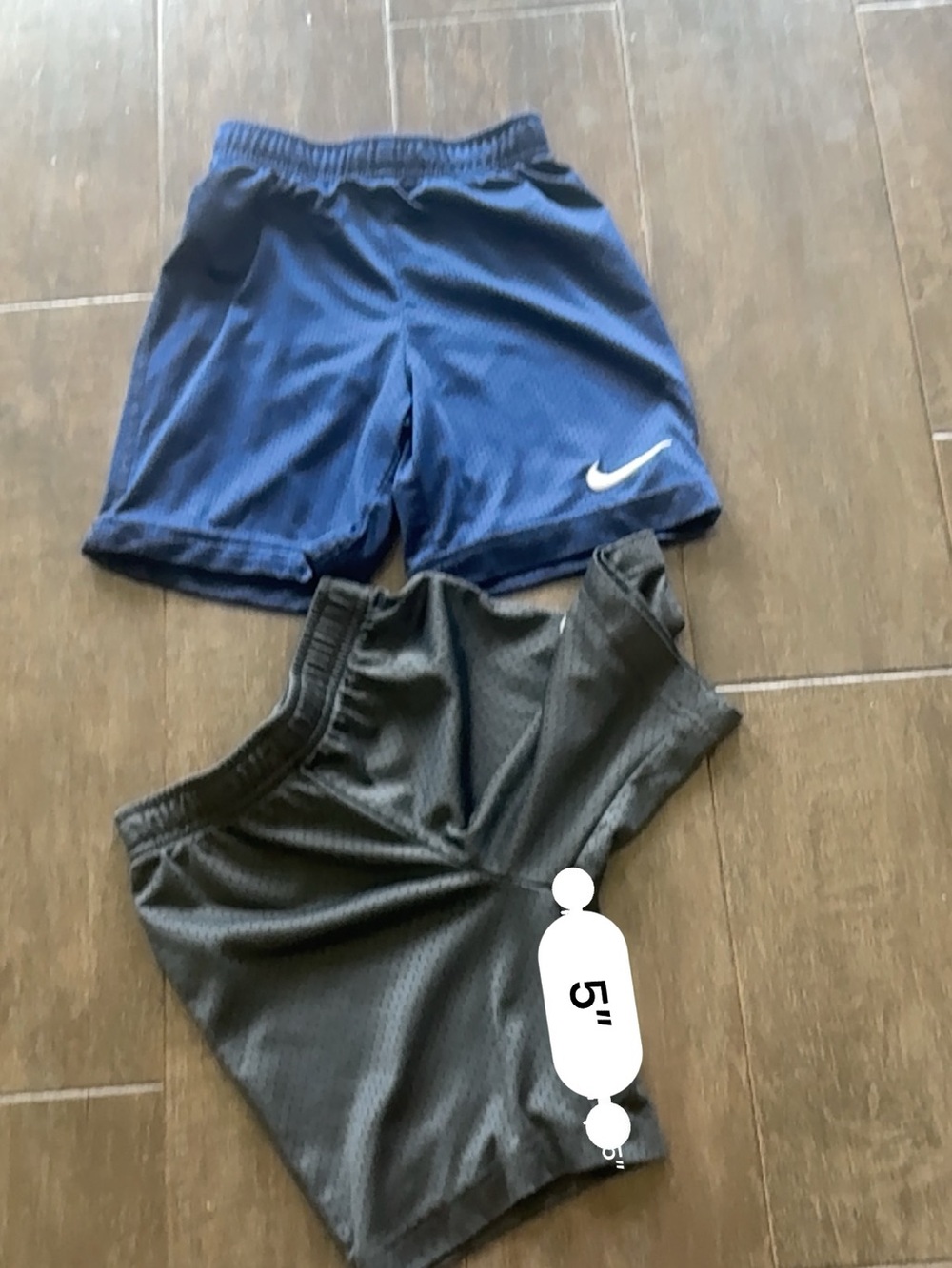 Nike Boys Blue and Gray Mesh Shorts Lot of 2 Size M 6-7yo 5” Inseam Drawstring - Picture 7 of 8